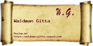 Waldman Gitta névjegykártya